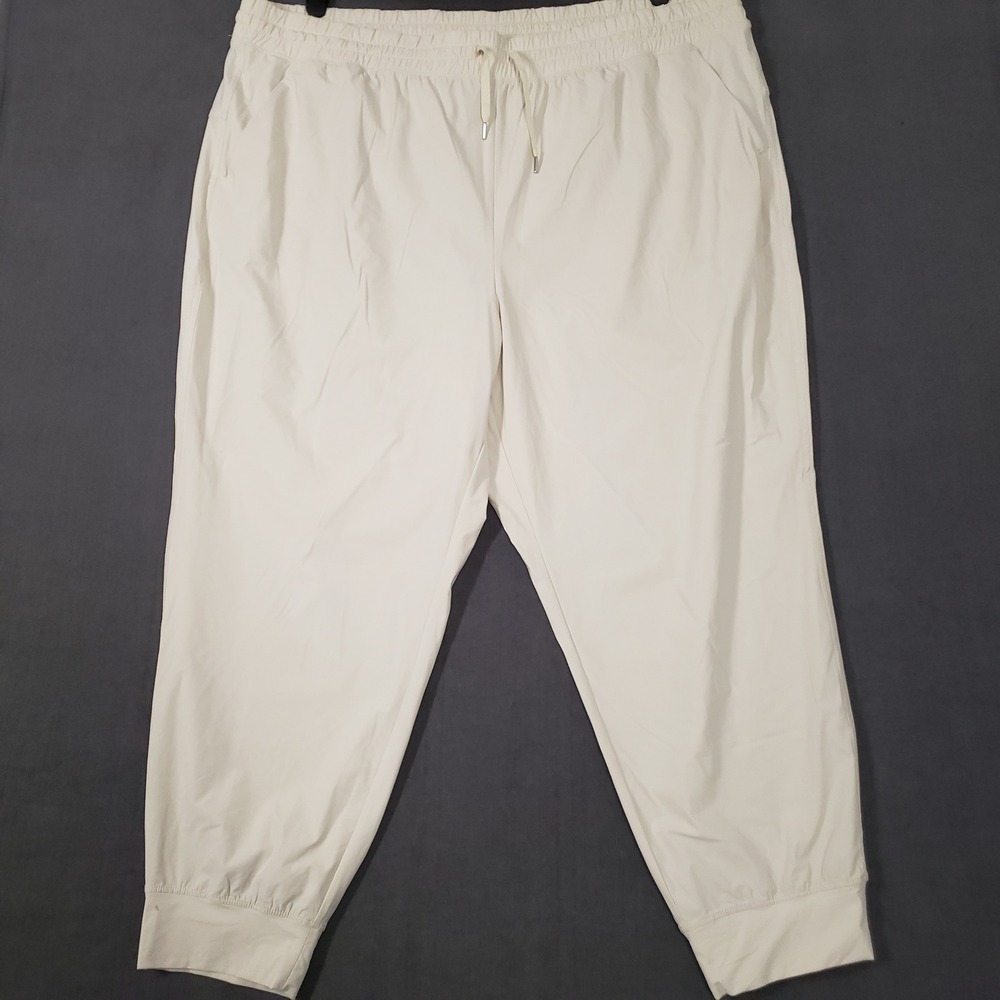 Old Navy Joggers Womens 3X Beige Go-Dry Active Pants Drawstring Elastic Waist